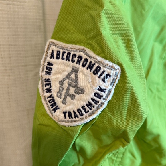 Abercrombie & Fitch Bright Lime Green Jacket with Patch - Picture 3 of 5